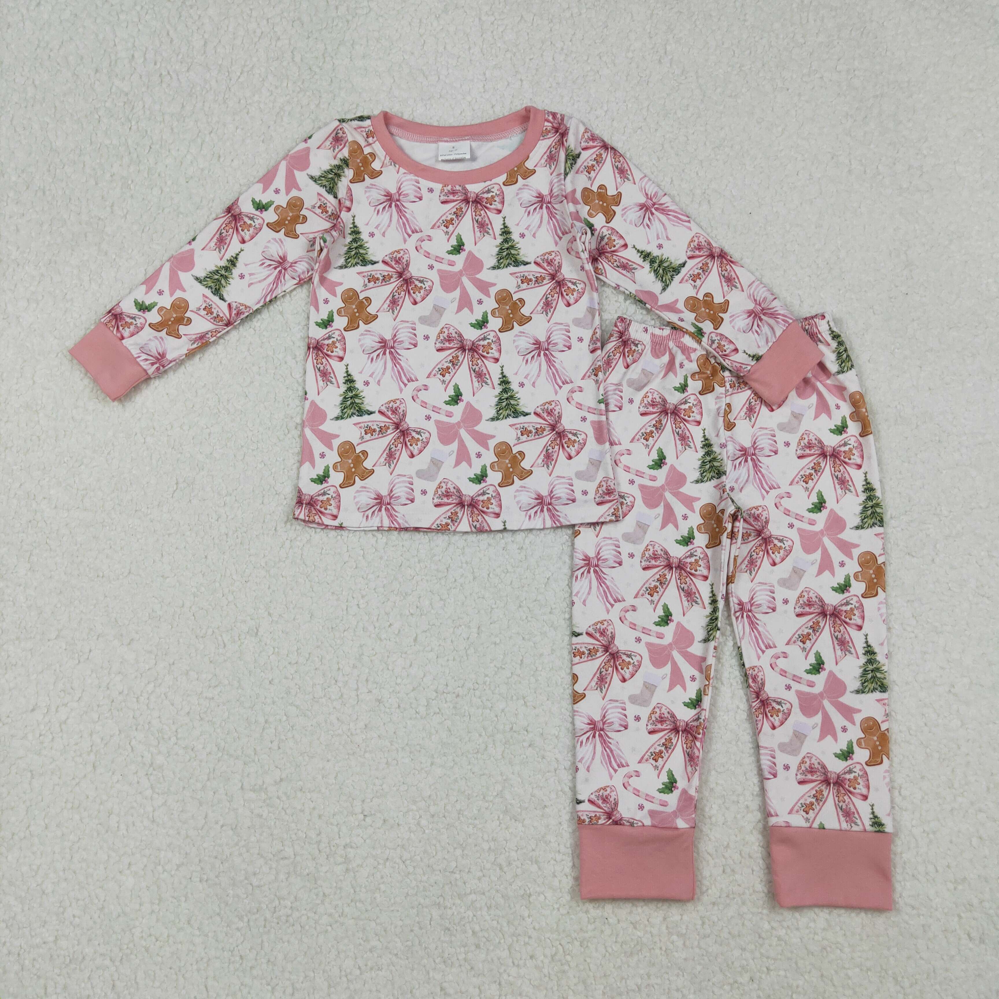 GLP2542 Christmas gingerbread bow girl outfit 202509 RTS – ZHOHAO-2