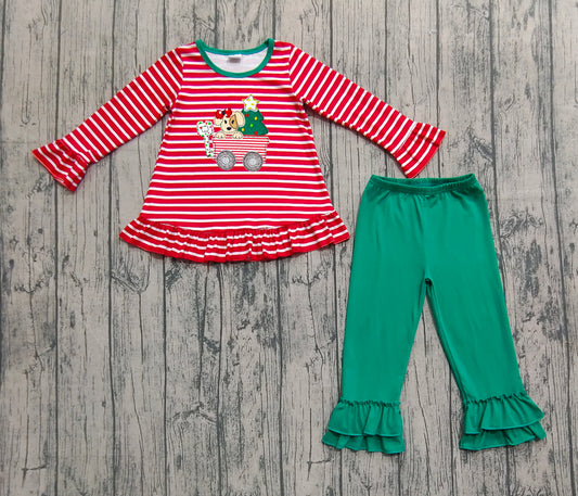 GLP2580 embroidery Christmas dog girl pajamas outfit 202507 preorder