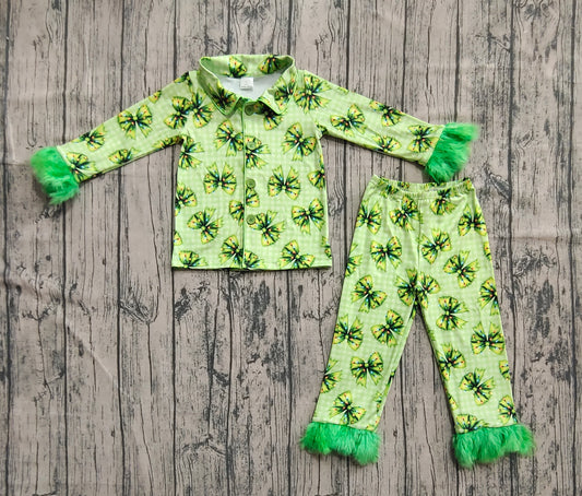 GLP2581 Christmas bow girl pajamas outfit 202507 preorder