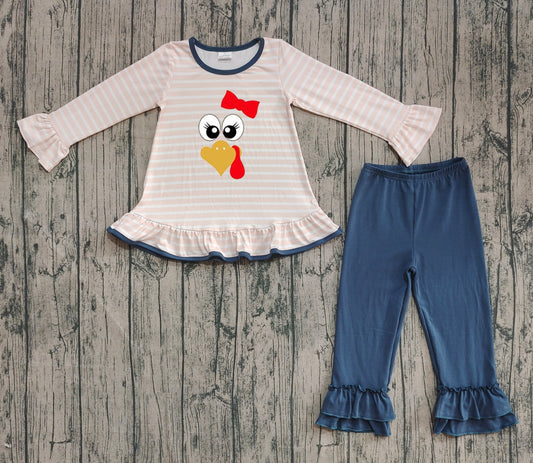 GLP2588 embroidery Thanksgiving Turkey girl  outfit 202508 preorder