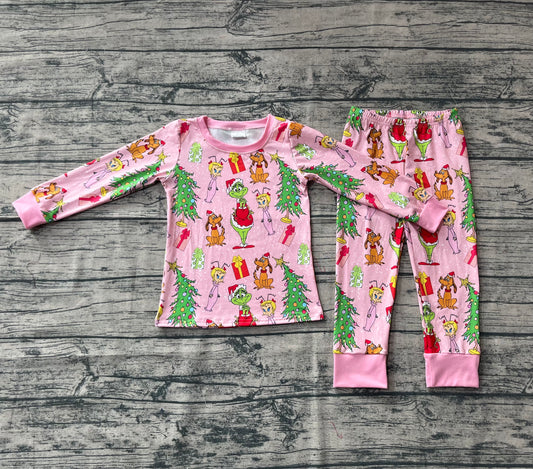 GLP2591 Christmas grinch pajamas girl sibling  outfit 202508 preorder