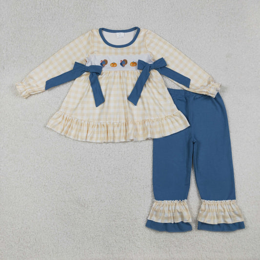 GLP2594  embroidery  halloween pumpkin girl  outfit 202509 RTS