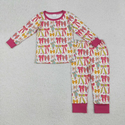 GLP2615 Christmas pink bow western  girl outfit 202509 RTS