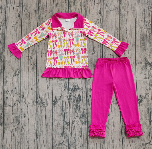 GLP2616 Christmas pink bow western  girl outfit 202508 preorder