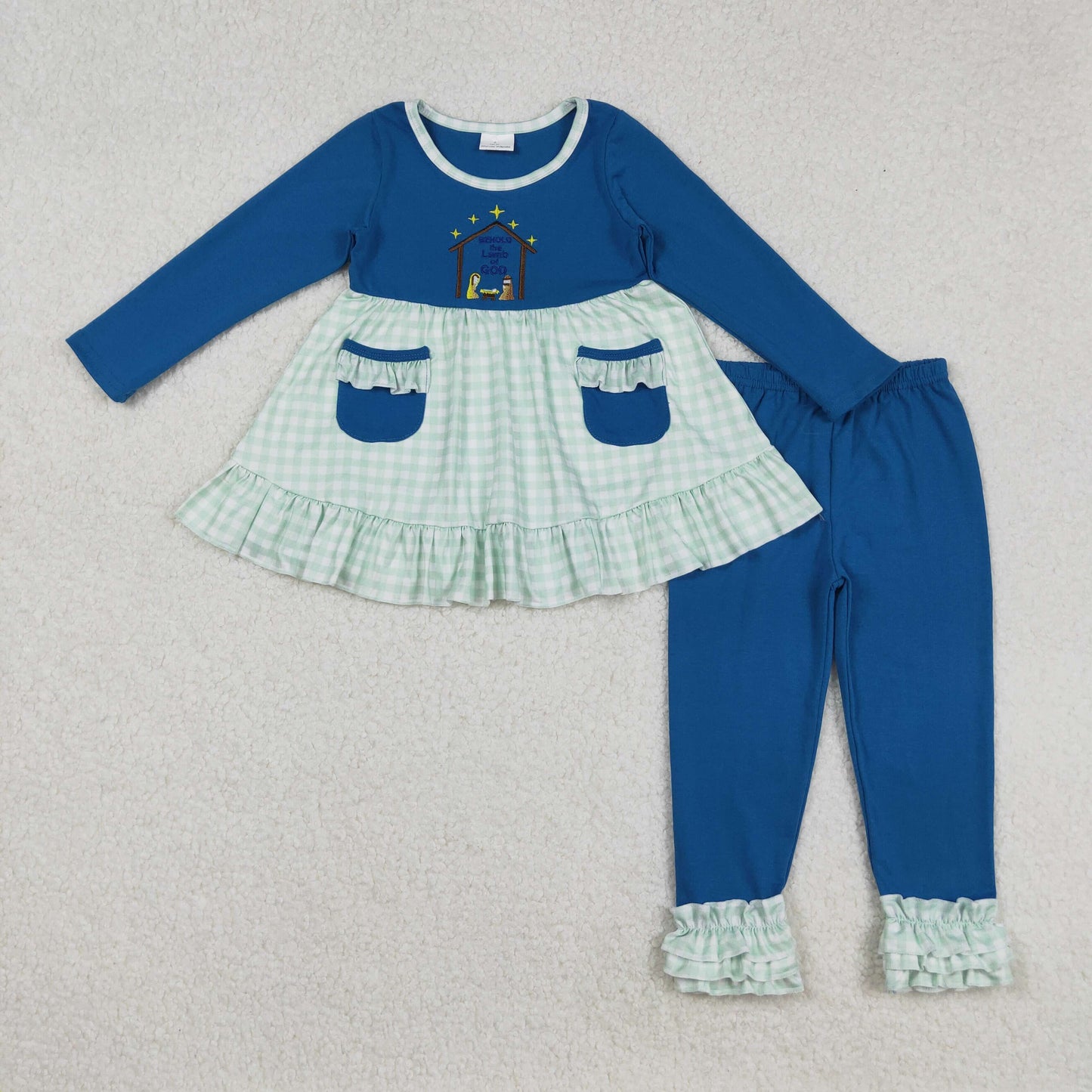 GLP2625 lamb GOD Embroidery  girl outfit 202509 RTS
