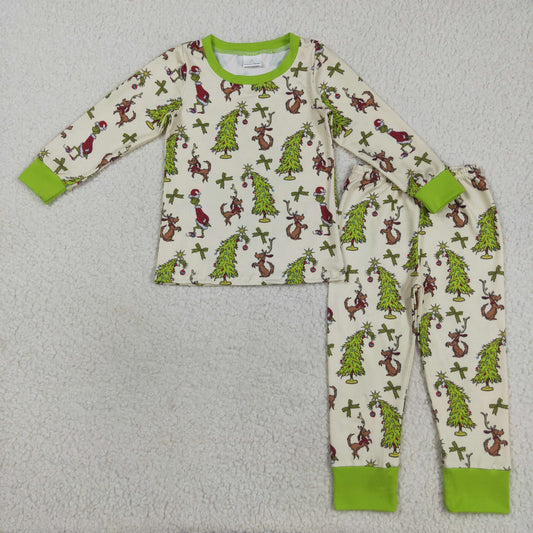 GLP2627 Christmas grinch pajamas girl sibling  outfit 202509 RTS