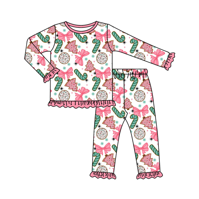 GLP2632 Christmas cane tree pajamas boy sibling  outfit 202507 preorder