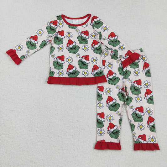 GLP2635 Christmas grinch pajamas girl sibling  outfit 202508 RTS
