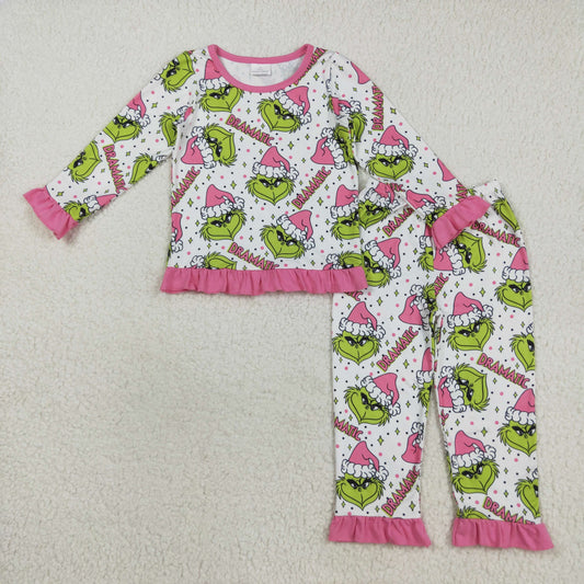 GLP2645 Christmas grinch pajamas girl sibling  outfit 202508 RTS