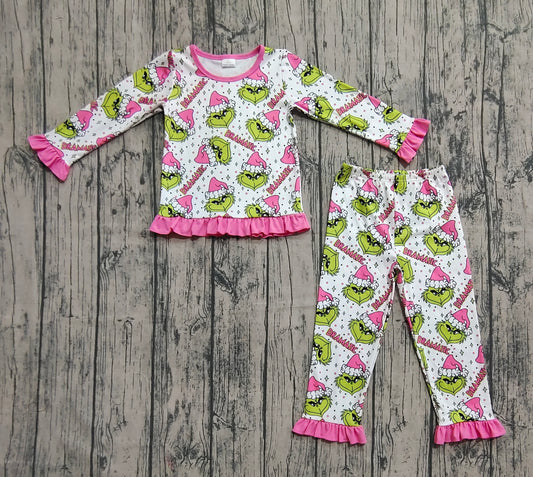 GLP2645 Christmas grinch pajamas girl sibling  outfit 202508 preorder