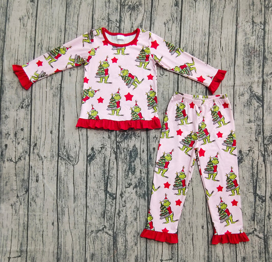GLP2646 Christmas grinch pajamas girl sibling  outfit 202508 preorder