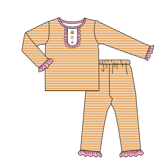 GLP2658 pumpkin boo western  kids girl outfit 202507 preorder