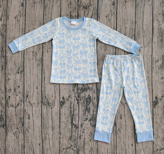 GLP2724 blue cow Christmas  western pajamas  girl outfit 202508 preorder