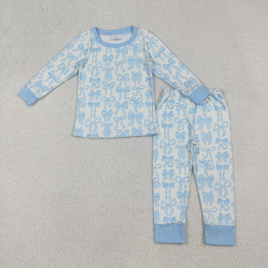 GLP2724 blue cow Christmas  western pajamas  girl outfit 202509 RTS