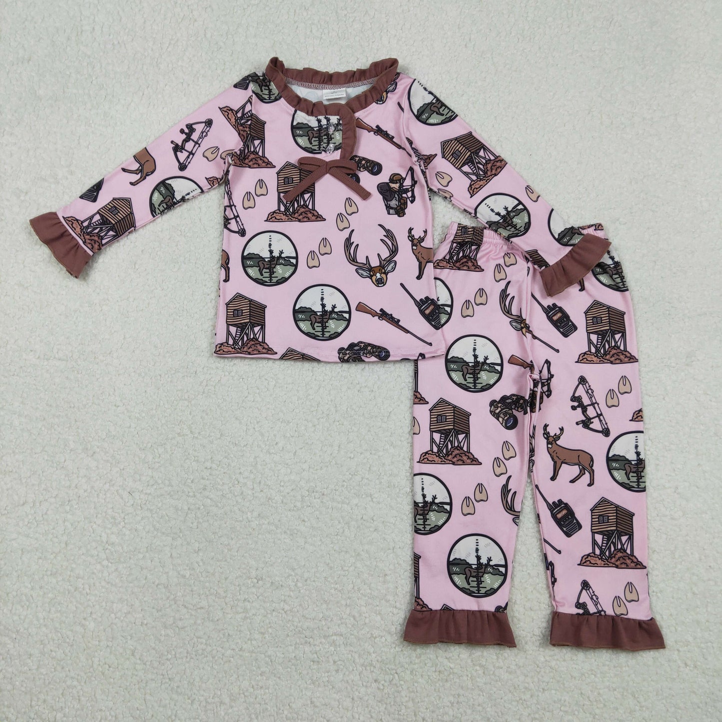 GLP2741 deer hunting girl  western pajamas  girl outfit 202511 RTS