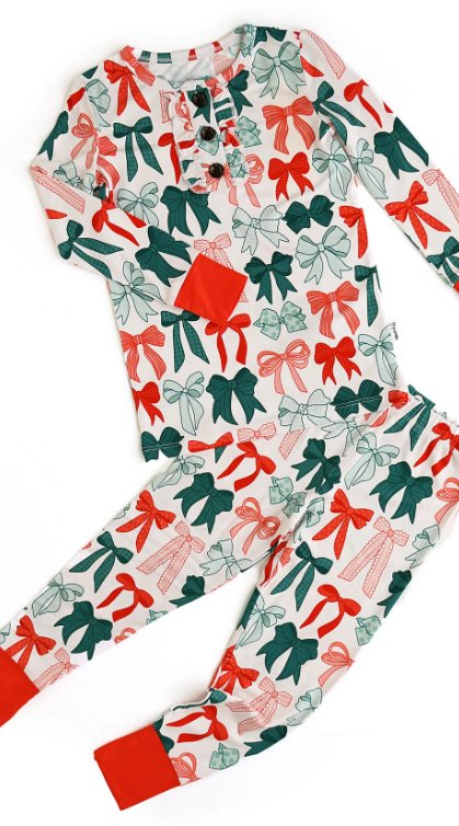 GLP2809 bow Christmas tree  pajamas girl outfit 202509 preorder