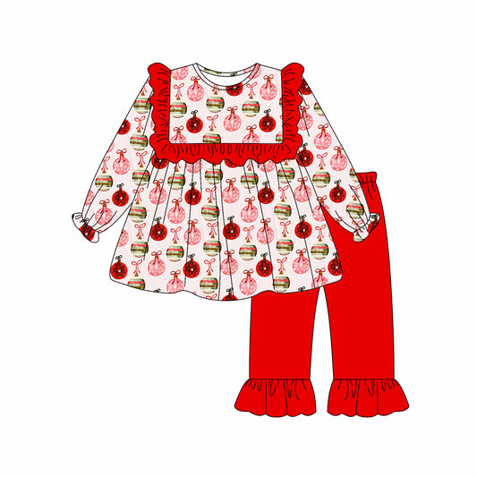 GLP2811   bow Christmas tree  pajamas girl outfit 202509 preorder