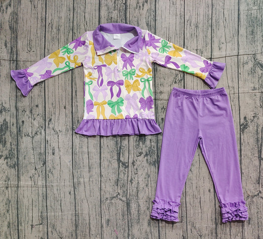 GLP2823 Mardi Gras bow butterfly pajamas girl outfit 202511  preorder