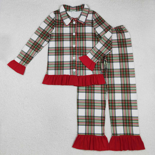 GLP2827 checkerboard Christmas adult women white red green black pajamas outfit 202511 RTS