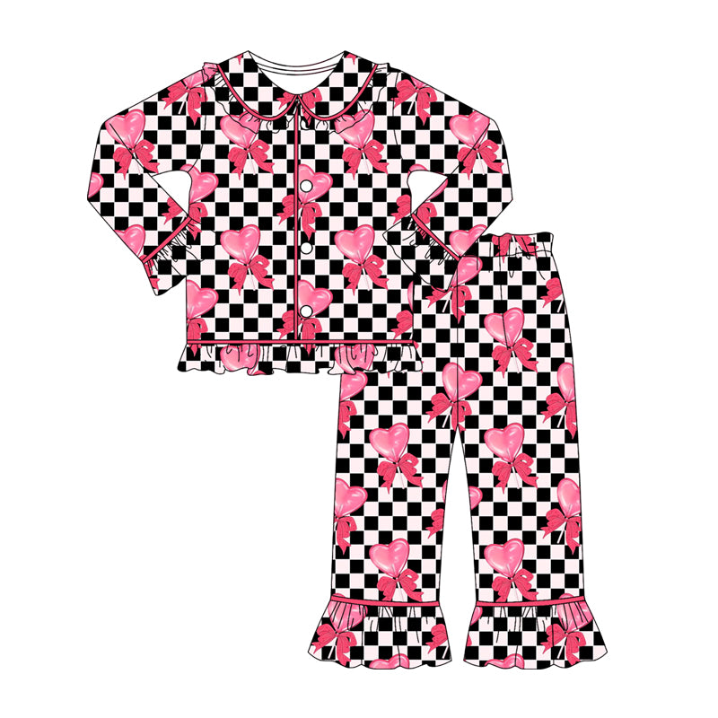 GLP2836 Bow Christmas girl pajamas sibling  outfit 202509 preorder