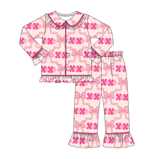 GLP2838  Bow Christmas girl pajamas sibling  outfit 202509 preorder