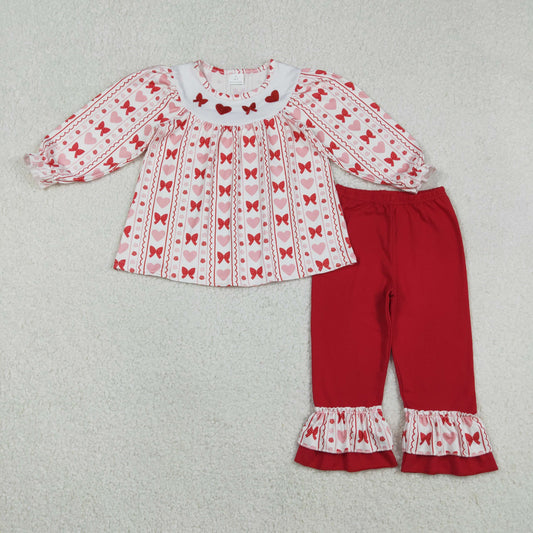 GLP2888 Embroidery bow love girl outfit 202512  RTS