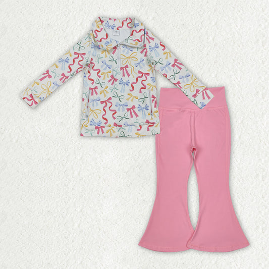 GLP2897 bow yoga  zipper pockets girl clothes outfit 202509 RTS