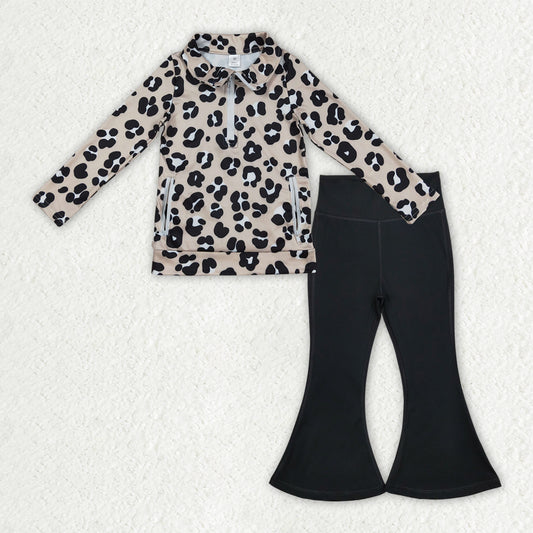 GLP2900 leopard yoga  zipper pockets girl clothes outfit 202509 RTS