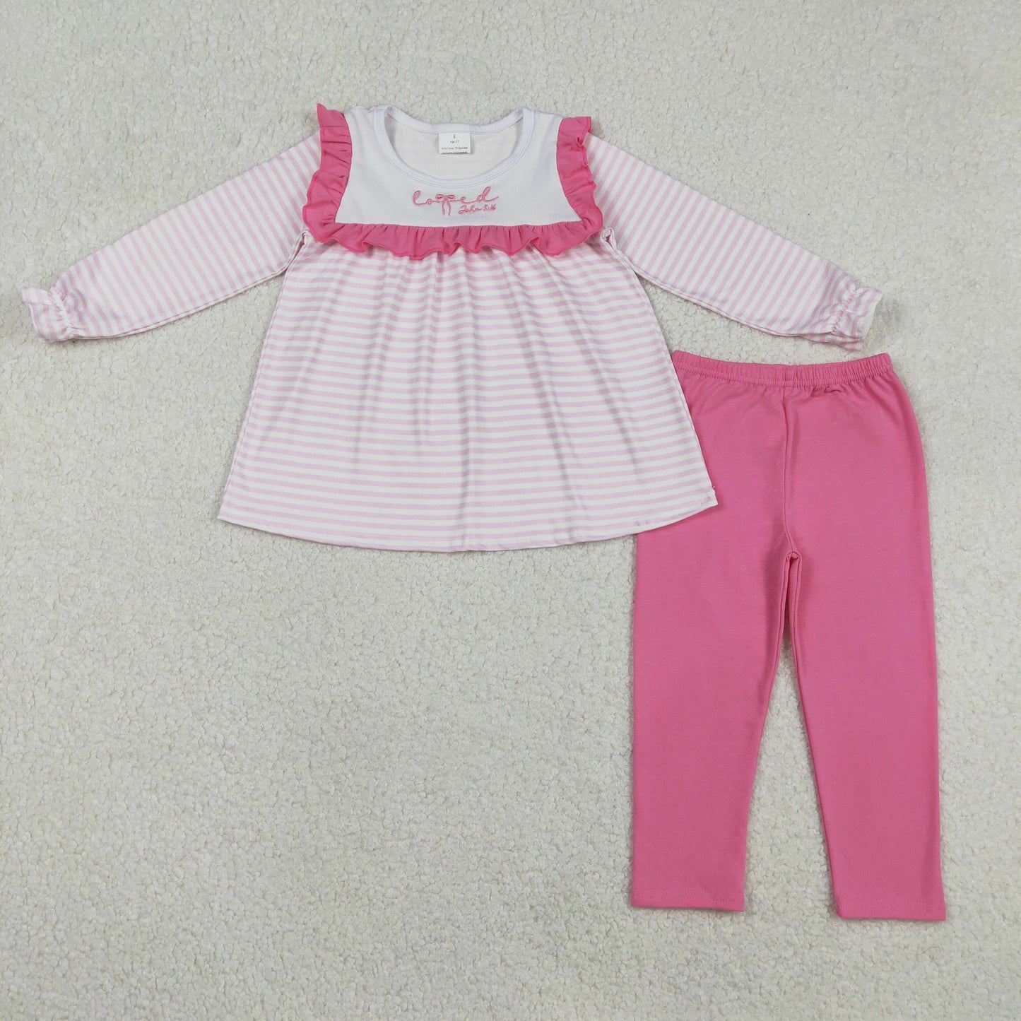 GLP2916 embroidery  bow sibling girl outfit 202512 RTS