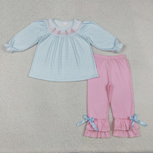 GLP2925 embroidery Dancing shoes bow sibling girl outfit 202512 RTS