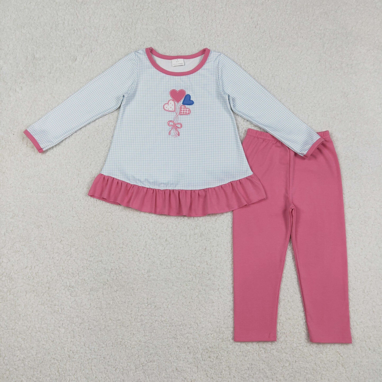 GLP2929 LOVE embroidery bow sibling girl outfit 202512 RTS