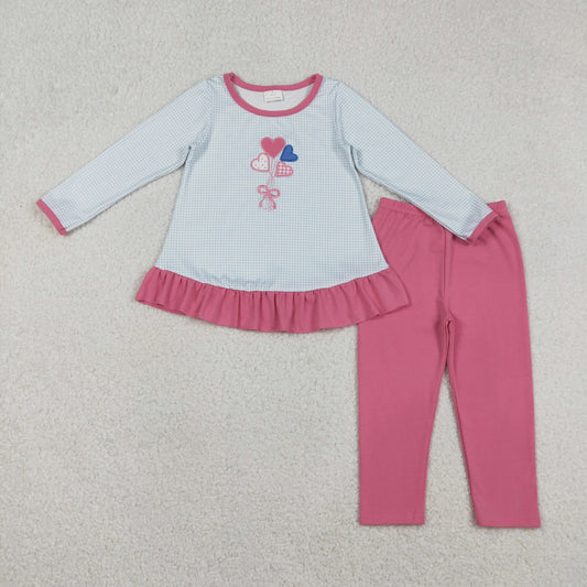 GLP2929 LOVE embroidery bow sibling girl outfit 202512 RTS