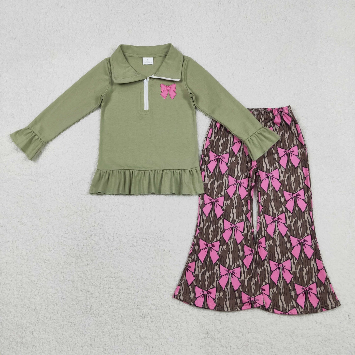 GLP2936 Embroidery bow  sibling girl outfit 202511 RTS