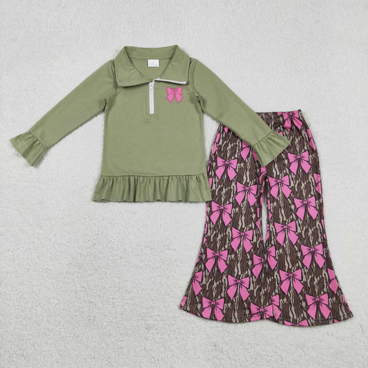 GLP2936 Embroidery bow  sibling girl outfit 202511 RTS