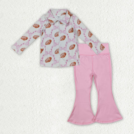 GLP2969 yoga Football BOW PINK zipper pockets ZIPPER girl clothes outfit 202509 RTS