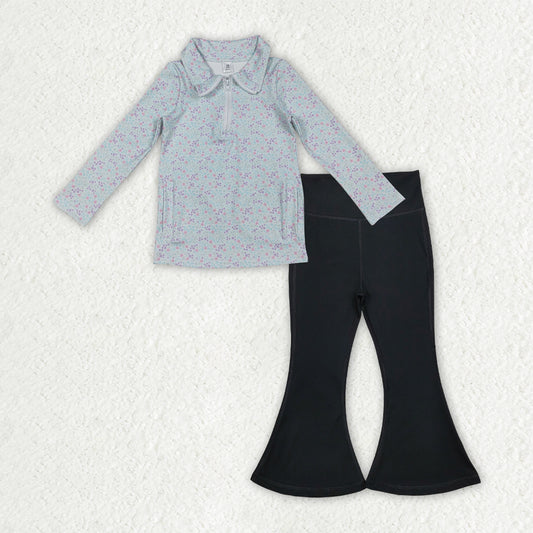 GLP2972  yoga flower zipper pockets ZIPPER girl clothes outfit 202509 RTS