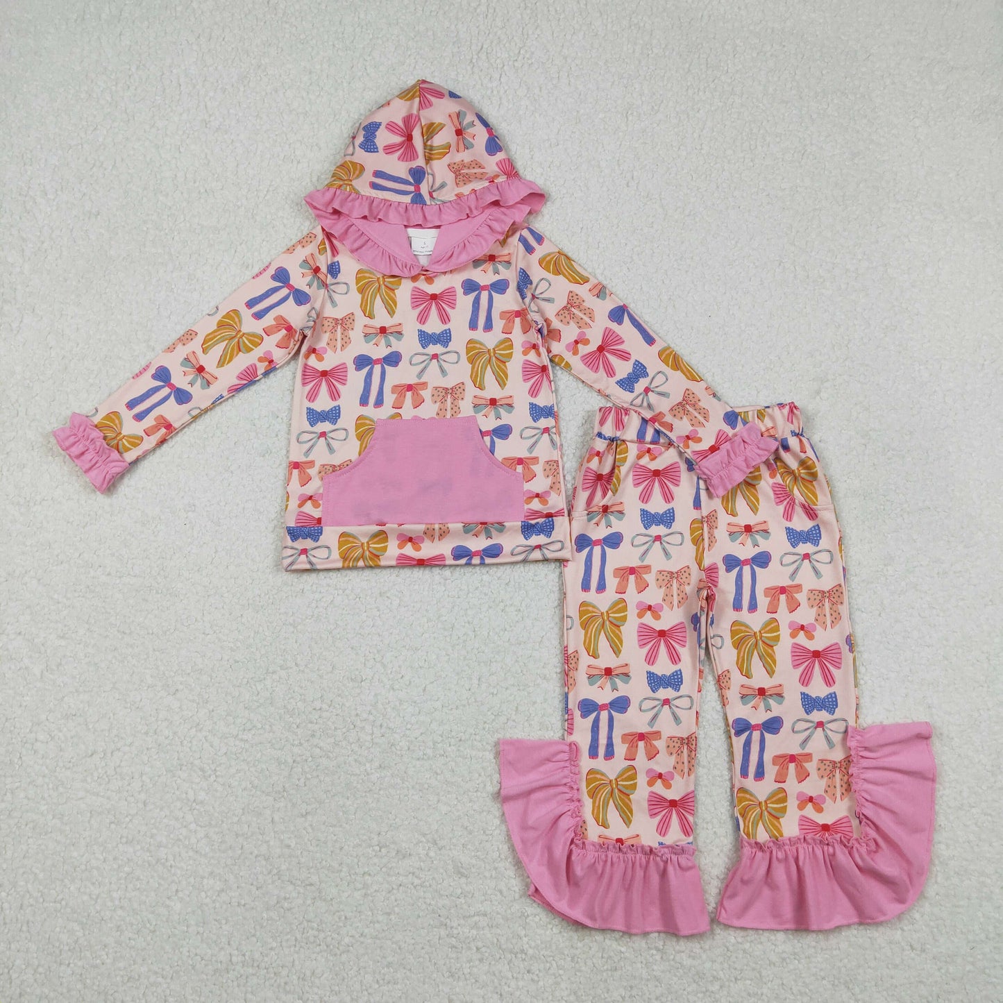 GLP3049  bow flower hoodie girl outfit 202511   RTS