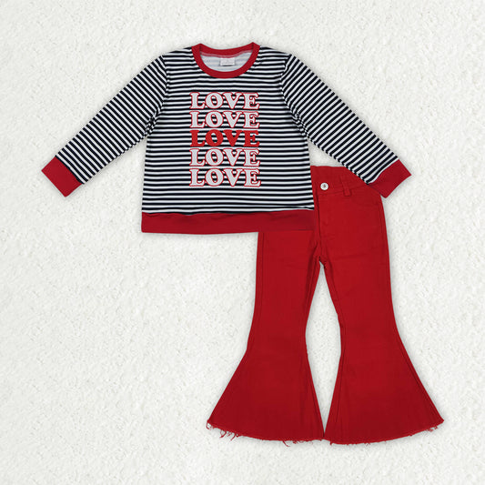 GLP3263组合 love red jeans western girl outfit RTS 202512 RTS