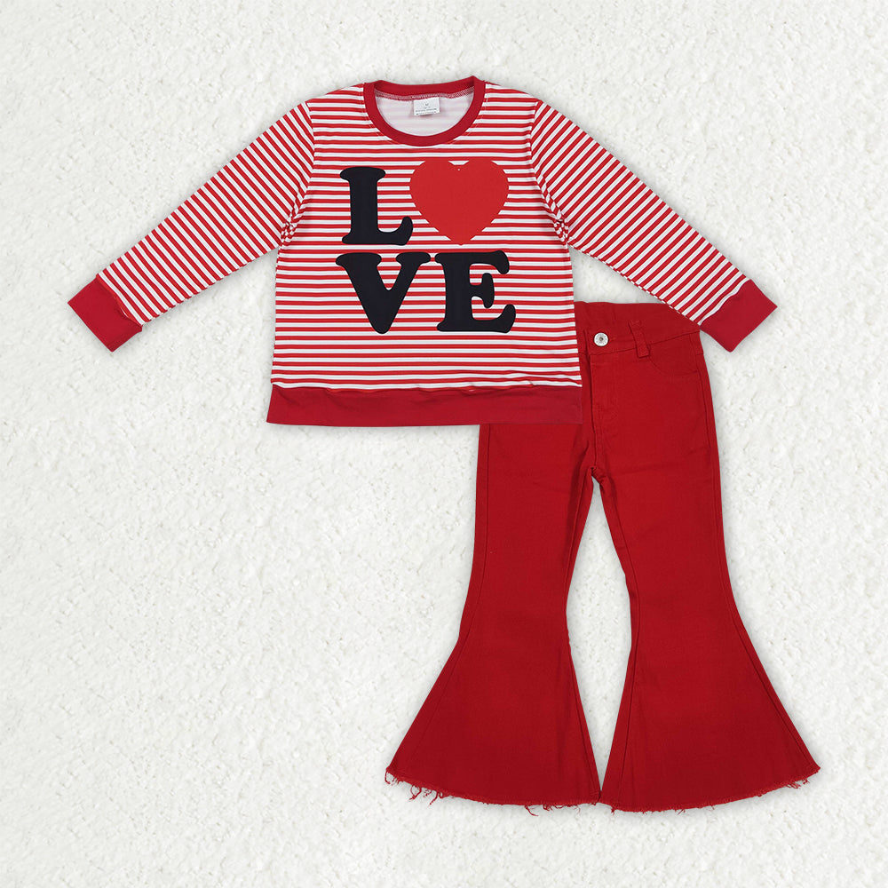 GLP3264组合 love red jeans western girl outfit RTS 202512 RTS