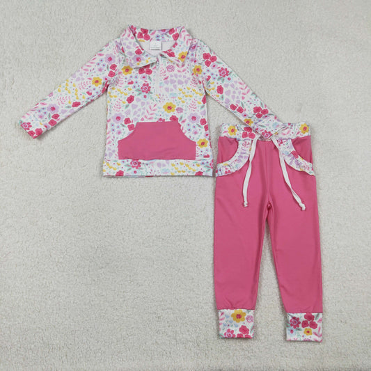 GLP3277  flower zipper pockets ZIPPER girl clothes outfit 202512  RTS