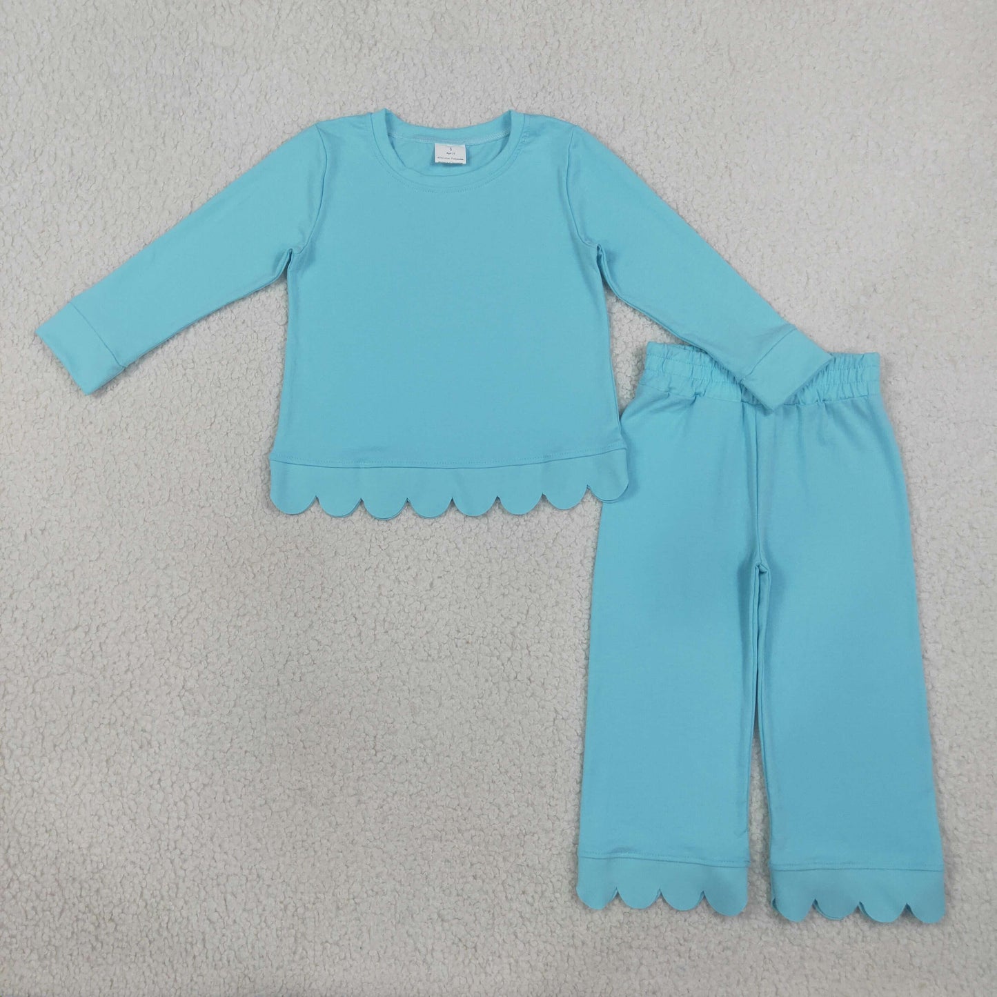 GLP3297 Scallop solid blue western girl outfit RTS 202608 RTS