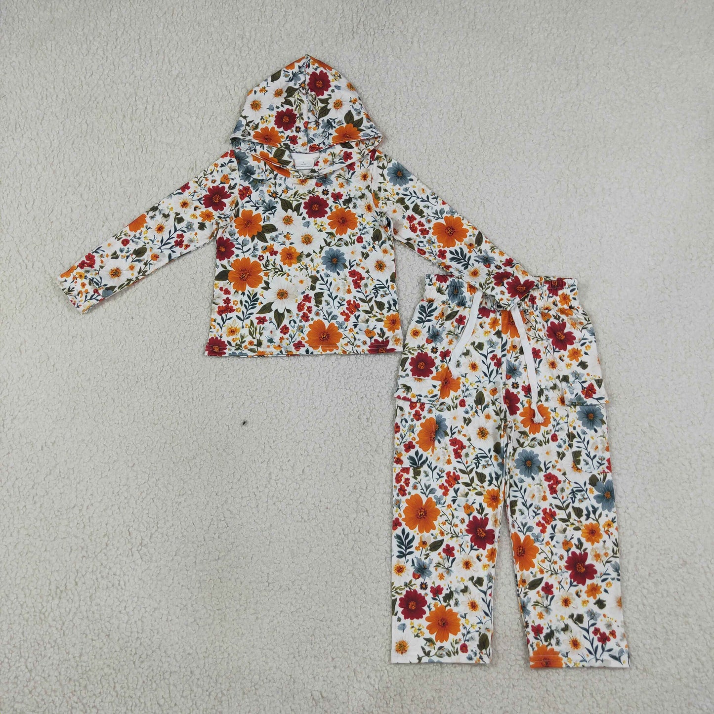 RTS GLP3321 Kids Floral Print Long Sleeve Top Long Pants Pajama Set 202608