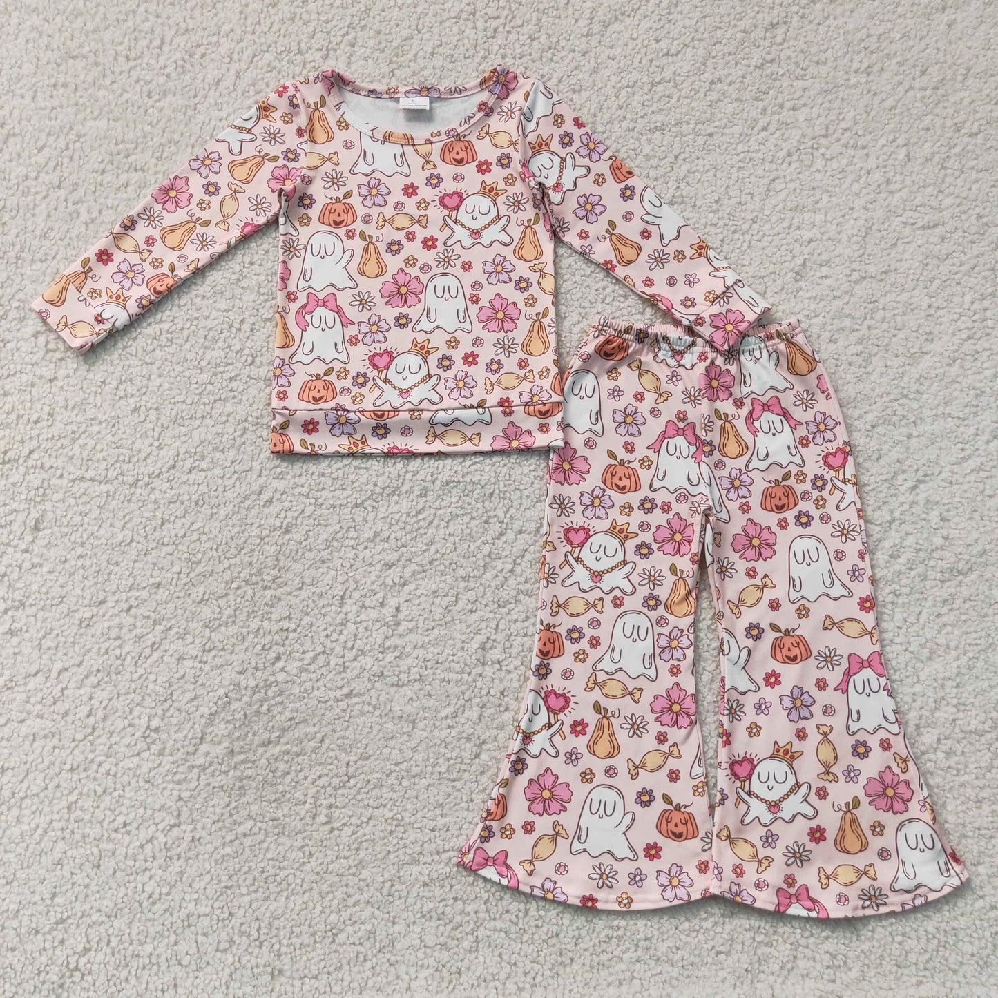 GLP3400 Girls Floral Print Long Sleeve Flared Loungewear 202607 RTS