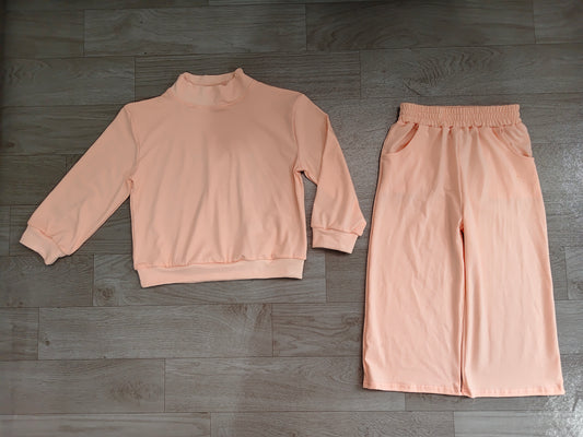 NO MOQ Sample-Real Pics GLP3410 Mock Neck Long Sleeve Top Wide Leg Pants Girls Outfit 202608