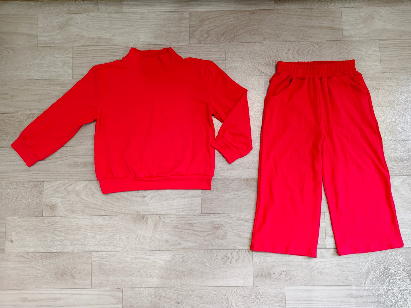 RTS GLP3412 Mock Neck Long Sleeve Top Wide Leg Pants Girls Outfit 202608