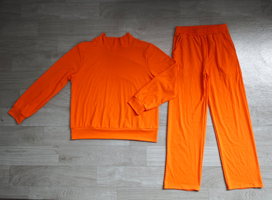 GLP3419 women adult orange solid pajamas outfit 202607 preorder
