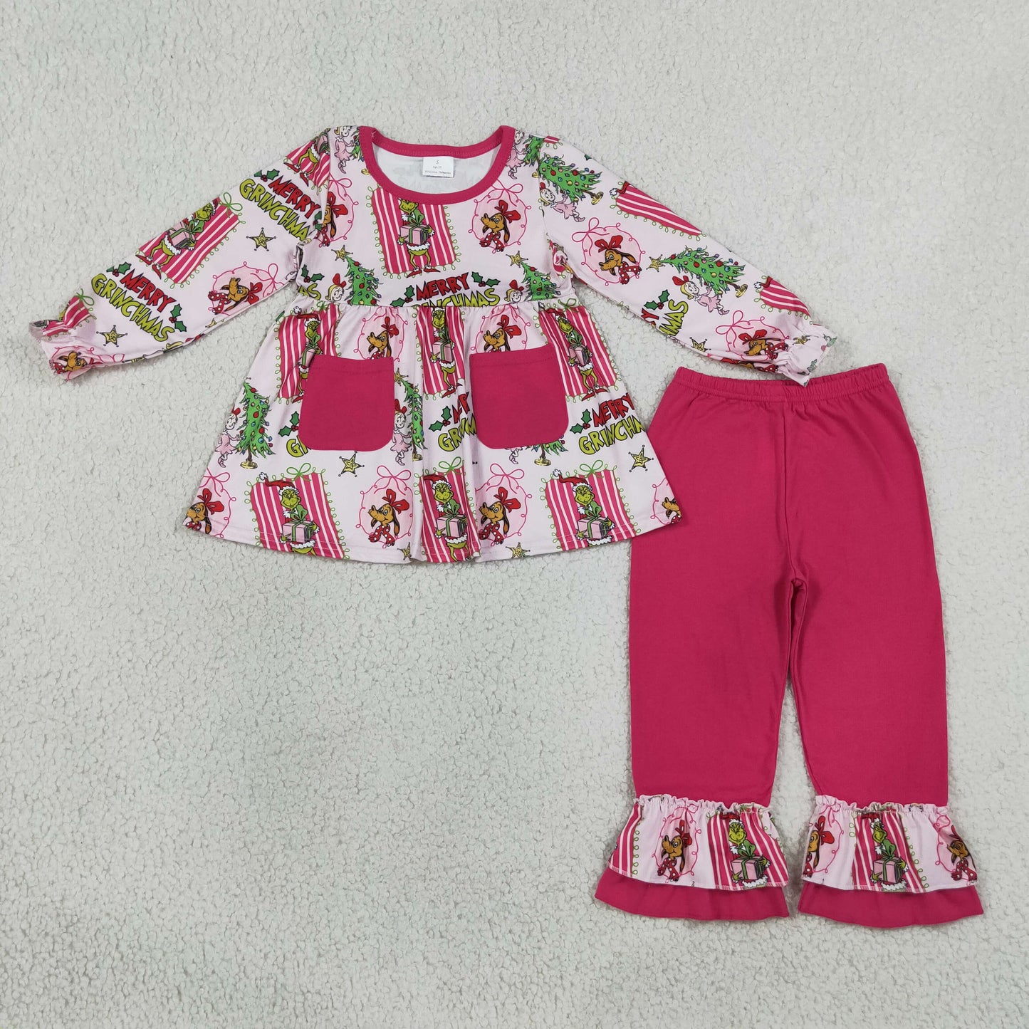 GLP3461 Grinch Christmas santa girl western girl outfit 202608 RTS