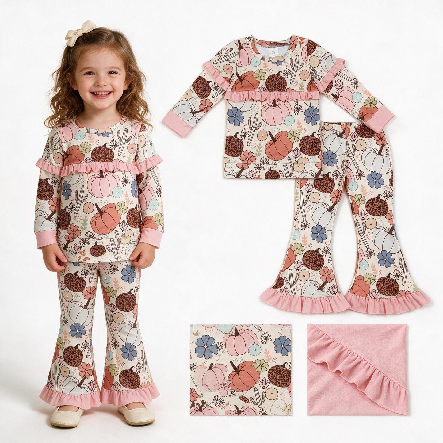 GLP3502 pumpkin Toddler girl Set outfit 202608 RTS