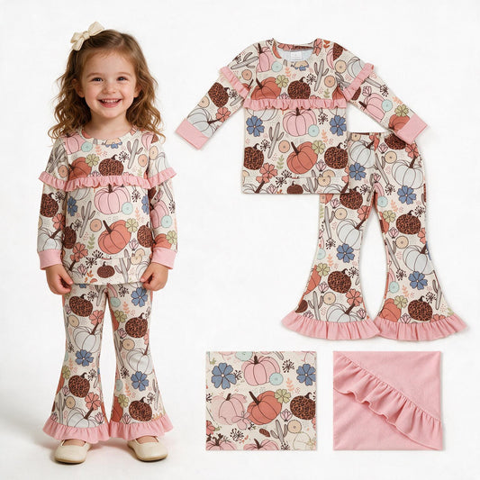 GLP3502 pumpkin Toddler girl Set outfit 202608 RTS