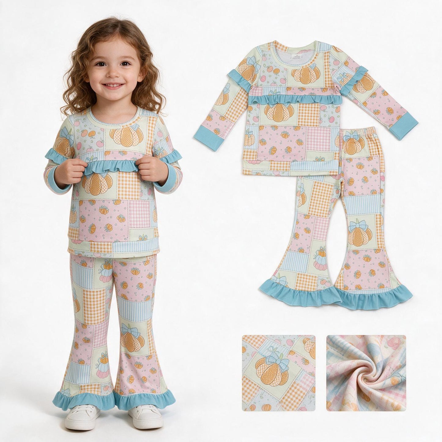 GLP3503 pumpkin Toddler girl Set outfit 202608 RTS